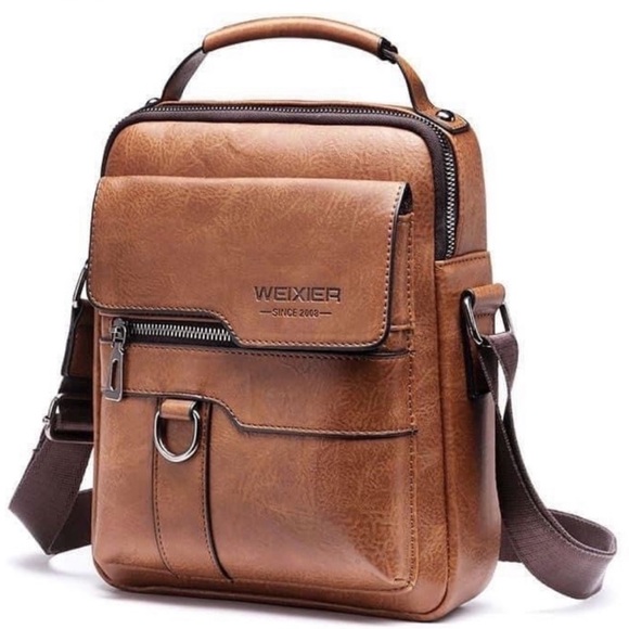 Weixer Crossbody Men's Shoulder Bag Light Brown - Picture 1 of 10